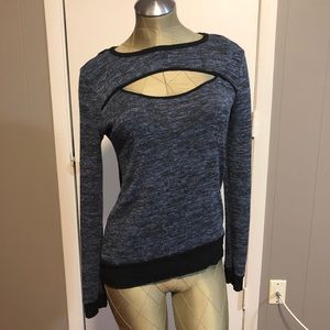 Knit cutout long sleeve top